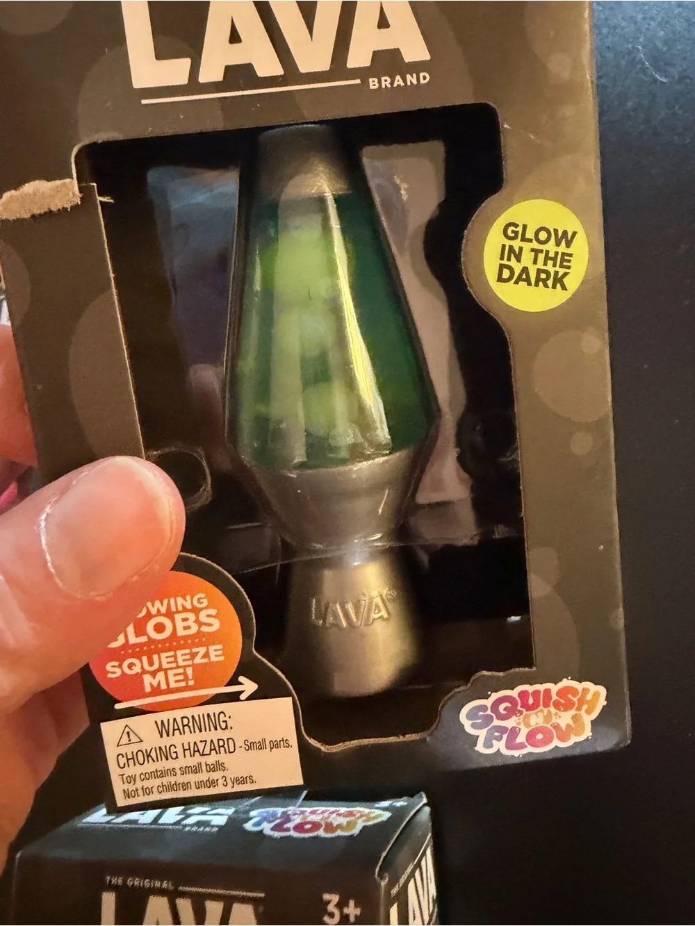 All 3 Colors New Schylling Squish 'n Flow Original Lava Lamp Glow Dark Squishy